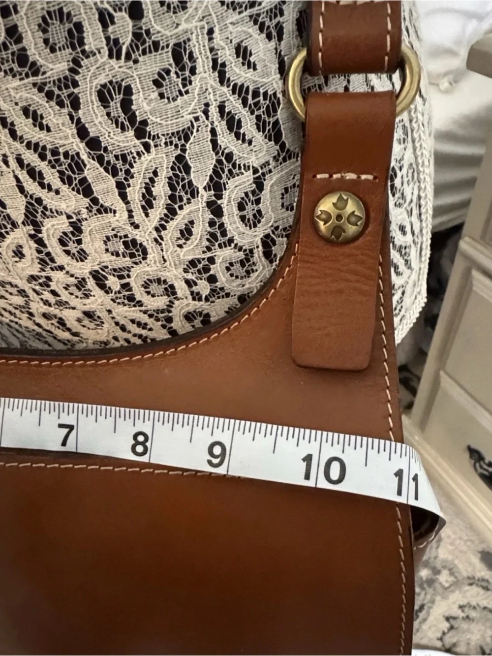 Patricia Nash Saddle Crossbody Bag in Cognac Brown